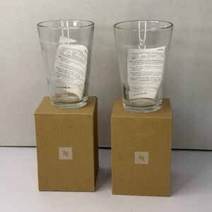 Nespresso View Recipe Glass Glasses Boxed Set of 2 New 350 mL
